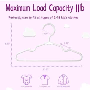 Trusir Kids Hangers 100 Pack - Ideal for Baby and Toddler Closet Organization