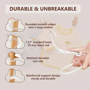 Trusir Kids Hangers - 100 Pack Durable Baby Hangers for Closet