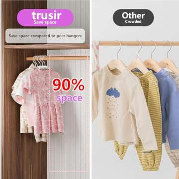 Trusir Kids Hangers - 100 Pack Durable Baby Hangers for Closet