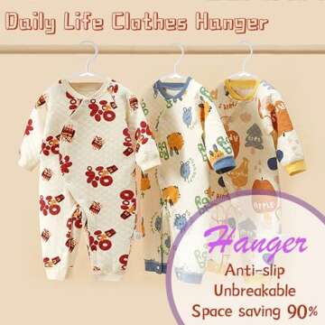 Trusir Kids Hangers - 100 Pack Durable Baby Hangers for Closet