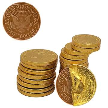 Fruidles Milk Chocolate Coins - Wrapped in Gold - Nut Free - Vault Design (Approximate 40 Coins)