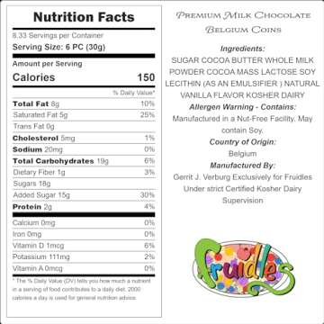 Fruidles Milk Chocolate Coins - Wrapped in Gold - Nut Free - Vault Design (Approximate 40 Coins)