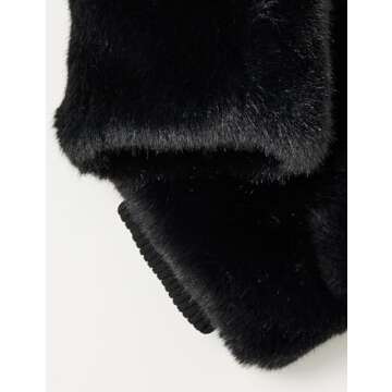 The Drop Women's Aspen Faux Fur Mittens, Black, One Size
