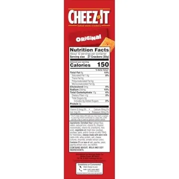 Cheez-It Cheese Crackers, Baked, 12.4oz Box for Snacking