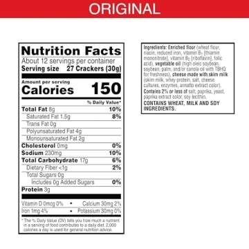 Cheez-It Cheese Crackers, Baked, 12.4oz Box for Snacking