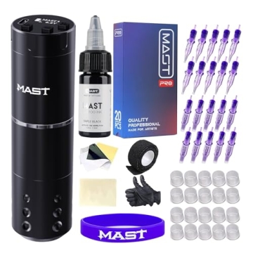 Mast A1 Wireless Tattoo Kit - Lightweight, Durable, and Complete Tattooing Solution