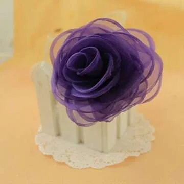 Lovely Floral Hair Clips, Purple Rose Brooches for Women | Versatile Pins for Hats, Clothing and More