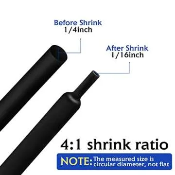 Black Heat Shrink Tubing Adhesive Lined 4:1 Ratio Marine Grade Waterproof Wire Shrink Wrap Tubing In...
