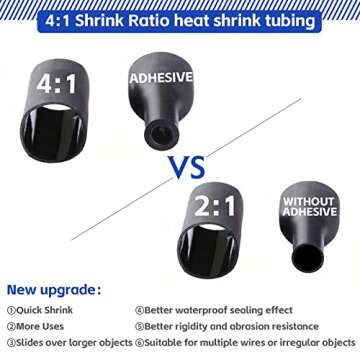 Durable Black Heat Shrink Tubing - Waterproof Insulation Wrap