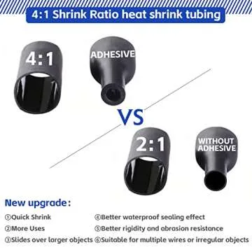 Durable Black Heat Shrink Tubing - Waterproof Insulation Wrap
