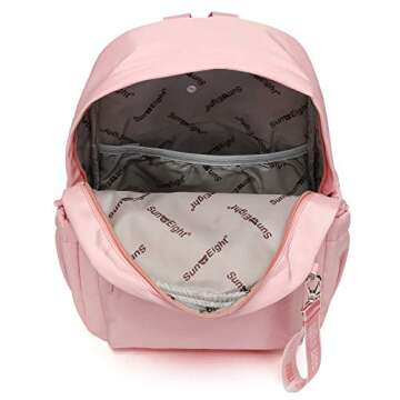 CaranY Kids Backpack Girls and Boys Large Space Waterproof Classic School Backpack Light Weight Medium Size Multi-pocket Pink Toddler Backpack Suitable For 3 To 13 Years old