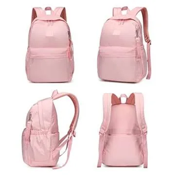 CaranY Kids Backpack Girls and Boys Large Space Waterproof Classic School Backpack Light Weight Medium Size Multi-pocket Pink Toddler Backpack Suitable For 3 To 13 Years old