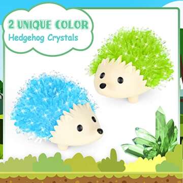 sdaymol Crystal Growing Kit for Kids - 2 Colors Hedgehog to Grow Fast in (24H),Science Experiments L...