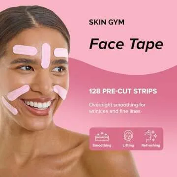 SKIN GYM Wrinkletox Face Tape, 128 Pre-Cut Strips for Overnight Anti-Aging Treatment