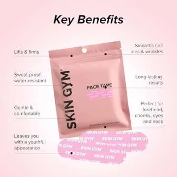 SKIN GYM Wrinkletox Face Tape, 128 Pre-Cut Strips for Overnight Anti-Aging Treatment