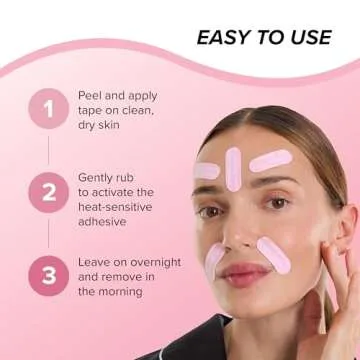 SKIN GYM Wrinkletox Face Tape, 128 Pre-Cut Strips for Overnight Anti-Aging Treatment