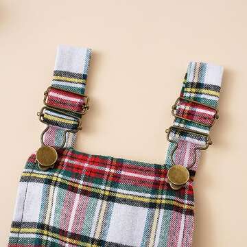 BeQeuewll Newborn Infant Girl Christmas Outfit Baby Plaid Dress Knit Romper +Suspender Skirt+Headband 3Pcs Overall Skirt Set (Green, 6-12 Months)