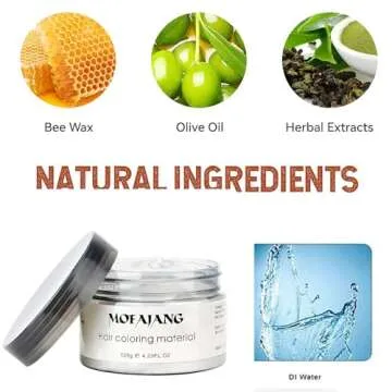 Temporary Hair Color Wax Dye,Hair Spray Color, Natural Hair Wax Color, Kids Temporay Hair Wax Dye Ash for Halloween Cosplay,Party,Masquerade (White, 120g)