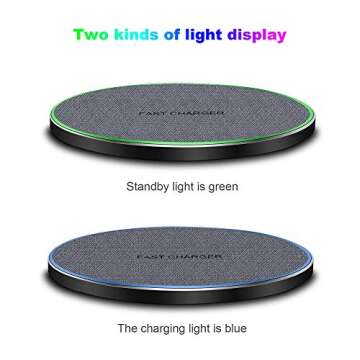 Fast Wireless Charger,20W Max Wireless Charging Pad Compatible with iPhone 16/15/14/13/12/SE/11/11 Pro/XS Max/XR,AirPods;FDGAO Wireless Charge Mat for Samsung Galaxy S24/S23/S22/Note,Pixel/LG