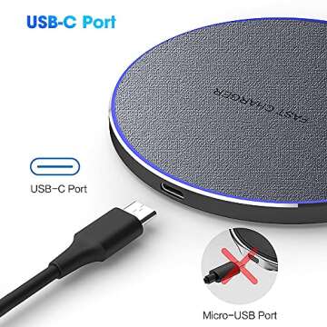 Fast Wireless Charger,20W Max Wireless Charging Pad Compatible with iPhone 16/15/14/13/12/SE/11/11 Pro/XS Max/XR,AirPods;FDGAO Wireless Charge Mat for Samsung Galaxy S24/S23/S22/Note,Pixel/LG