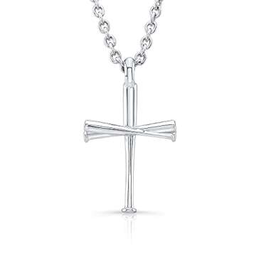 All In Faith Original Baseball Bat Cross Necklace Jewelry (18 STP)