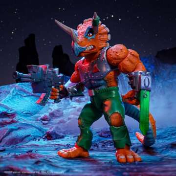 Super7 ULTIMATES! Teenage Mutant Ninja Turtles Triceraton - 8" TMNT Action Figure with Accessories C...