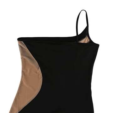 Womens Sheer Patchwork Mini Dress One Shoulder Spaghetti Strap Bodycon Sexy See Through, E-Girl Clothes Nightwear Clubwear Summer Dress for Women(H Colored, Small, s)