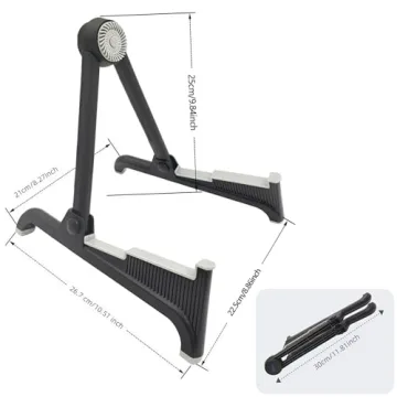 nalu Classic A-Frame Tripod Adjustable Guitar Stand for Acoustic Bass Electric Guitars and Ukuleles ...