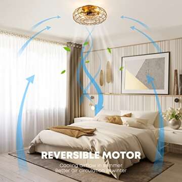 NookNova Bladeless Caged Ceiling Fan - Remote & Lights