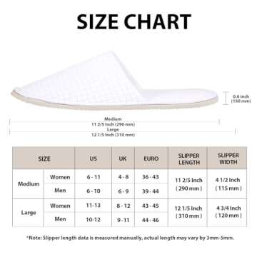 Anmerl Spa Slippers - 10 Pairs Comfy Unisex Slippers - Premium Bulk Disposable Hotel Slippers - Thic...