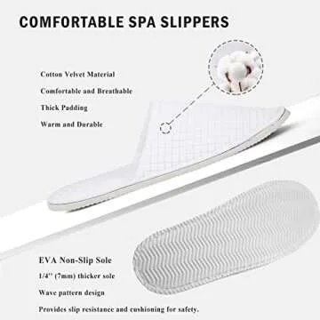 Anmerl Spa Slippers - 10 Pairs Comfortable Disposable Slippers