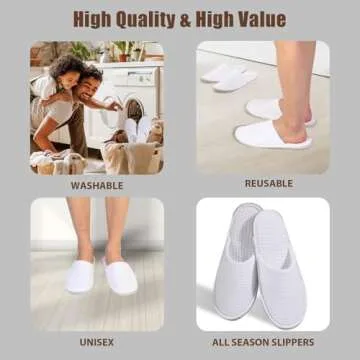 Anmerl Spa Slippers - 10 Pairs Comfortable Disposable Slippers