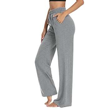 Sarin Mathews Womens Yoga Sweatpants Wide Leg Lounge Pajamas Pants Comfy Drawstring Workout Joggers ...
