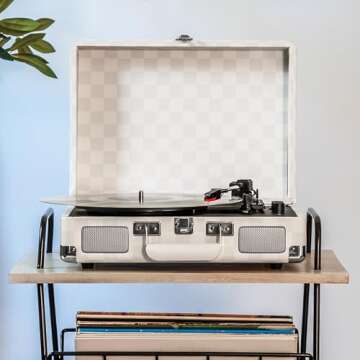 Crosley CR8005F-AC Cruiser Plus Vintage 3-Speed Bluetooth in/Out Suitcase Vinyl Record Player Turnta...