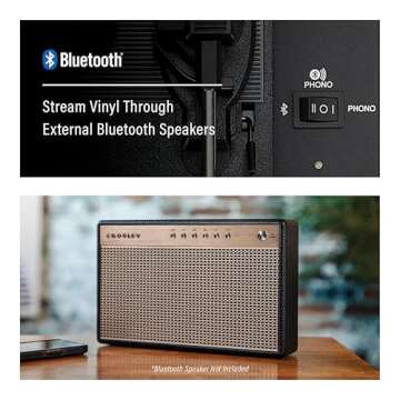 Crosley CR8005F-AC Cruiser Plus Vintage 3-Speed Bluetooth in/Out Suitcase Vinyl Record Player Turntable, Almond Checkerboard