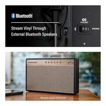 Crosley CR8005F-AC Cruiser Plus Vintage 3-Speed Bluetooth in/Out Suitcase Vinyl Record Player Turntable, Almond Checkerboard