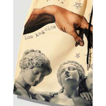 GORGLITTER Men's Letter Graphic Shorts High Waist Workout Shorts