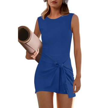 LAMISSCHE Womens Romper Dress with Back Pocket Athletic Short One Piece Jumpsuits Casual Summer Outf...