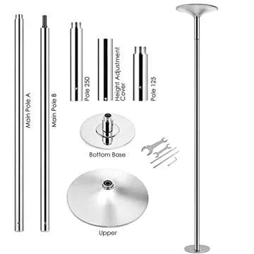 Stripper Poles for Home Spinning Static Pole Dancing Pole for Bedroom, 45 mm Removable Beginners and Professionals Dance Pole for Home Gym Party Club, Heavy-Duty Max Load 400 LB