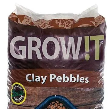 GROW!T GMC40l - 4mm-16mm Clay Pebbles, Brown, (40 Liter Bag) - Made from 100% Natural Clay, Can be used for Drainage, Decoration, Aquaponics, Hydroponics and Other Gardening Essentials