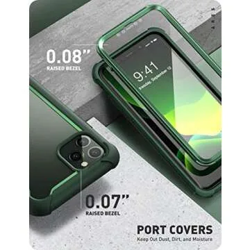 i-Blason Ares Series for iPhone 11 Pro 5.8 Inch (2019 Release), Rugged Clear Bumper Case with Built-in Screen Protector (Green)