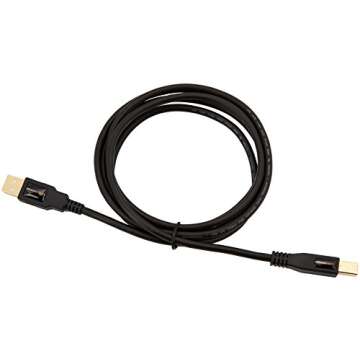 Amazon Basics USB-A to USB-B 2.0 Cable with 480 Mbps Transfer Speed for Printer or External Hard Drive, Gold-Plated Connectors, 6 Foot, Black