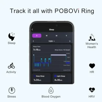 POBOVi Smart Ring Health & Sleep Tracker - Stylish & Functional
