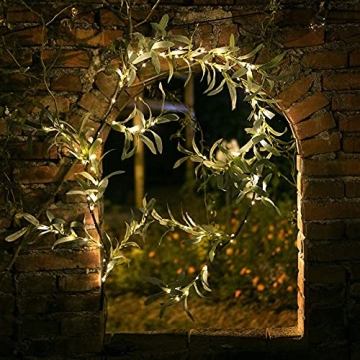 Fudios Olive Garland with Timer & 96 LED Lights for Decor
