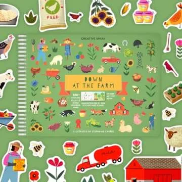 Cupkin Farm Animal Sticker Book for Kids Ages 2-8