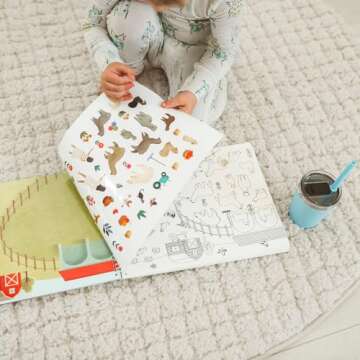 Cupkin Farm Animal Sticker Book for Kids Ages 2-8