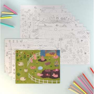 Cupkin Farm Animal Sticker Book for Kids Ages 2-8