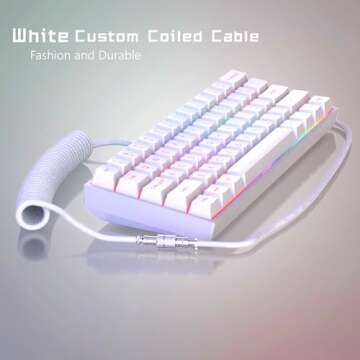 Womier Coiled Keyboard Cable - Detachable Aviator Coiled Cable for Mechanical Gaming Keyboard, Type ...