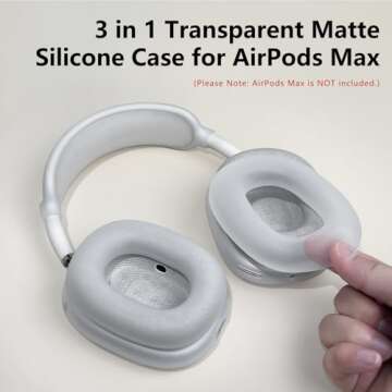 Silicone Case Cover for AirPods Max Headphones, Ear Pad Case Cover/Ear Cups Cover/Headband Cover for...