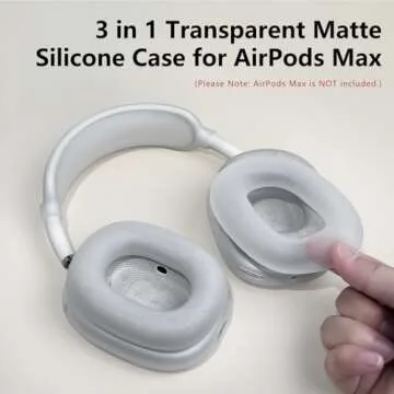 Silicone Case Cover for AirPods Max Headphones, Ear Pad Case Cover/Ear Cups Cover/Headband Cover for...